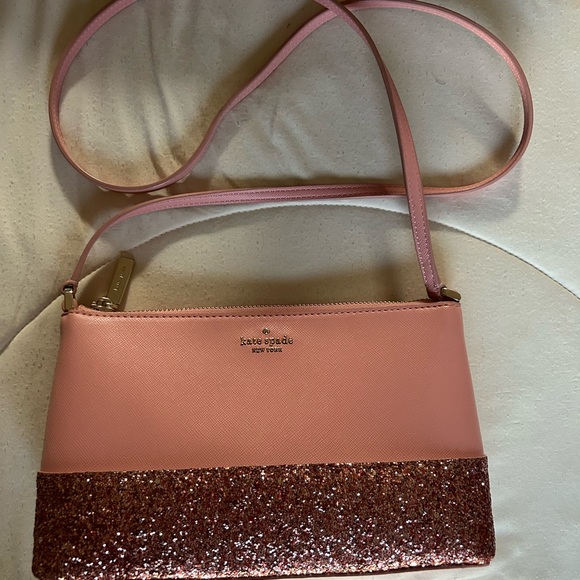 Kate Spade New York Flash Glitter Pink Crossbody Bag - Picture 1 of 14